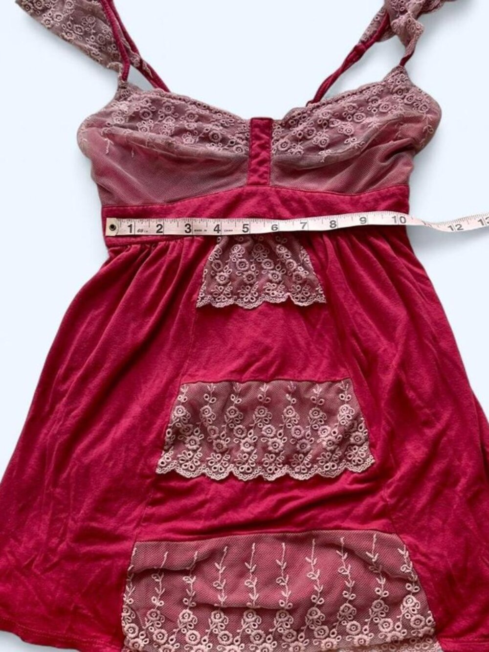 Kimchi Blue Urban Outfitters Vintage Y2K Lace Babydoll Top Micro Dress S - Picture 3 of 6